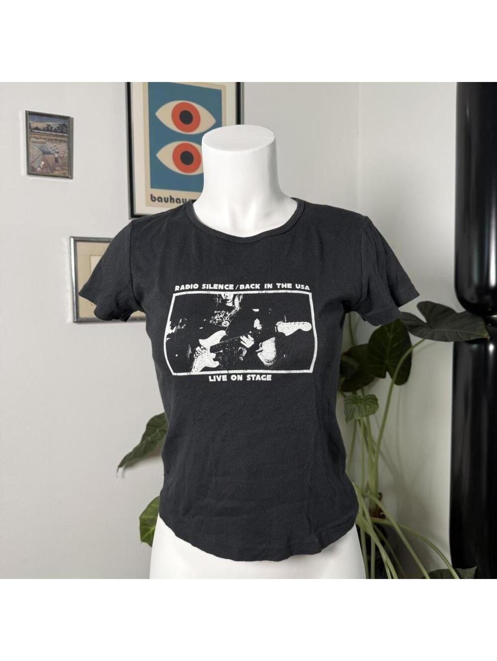 Brandy Melville Radio Silence black band tee Size S
